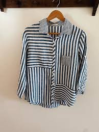 Ladies Pre‑Loved Striped Button‑Up Shirt