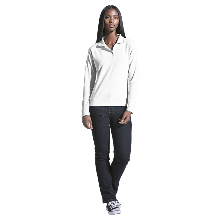 Barron 175g Pique Knit Long Sleeve Golfer Ladies - Image 2